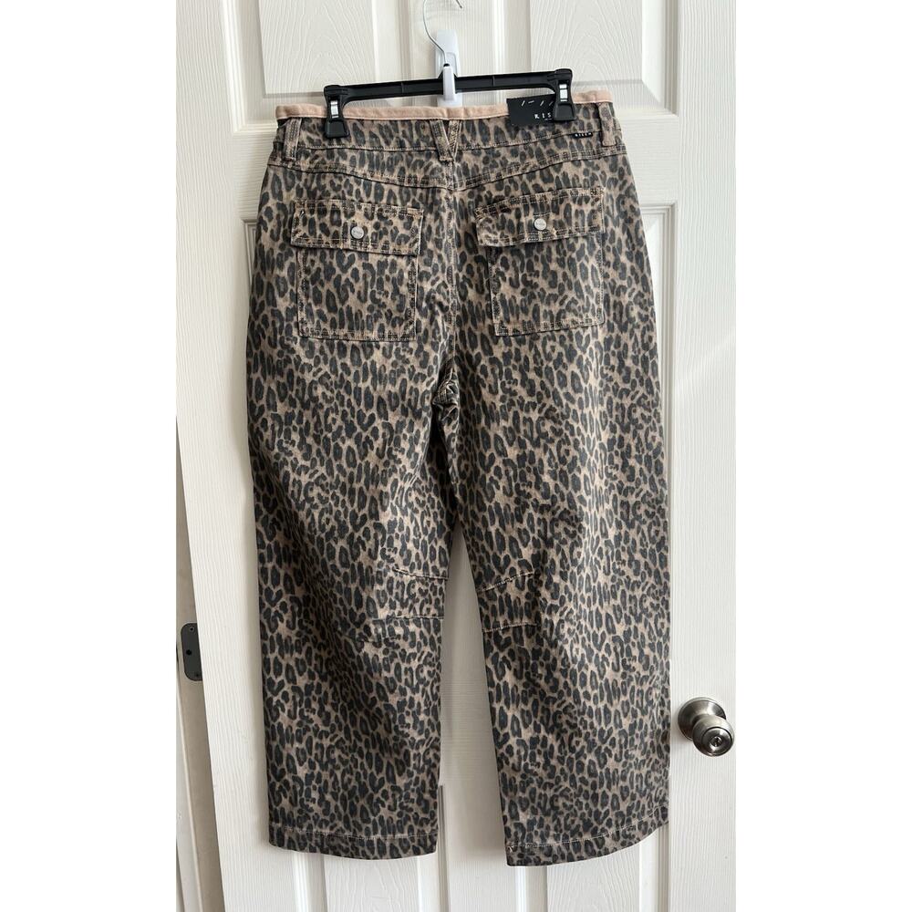 RISEN Women's Leopard Print Wide Leg Barrel High-Waist Denim Jeans Sz 9/29 NWT - Picture 6 of 16